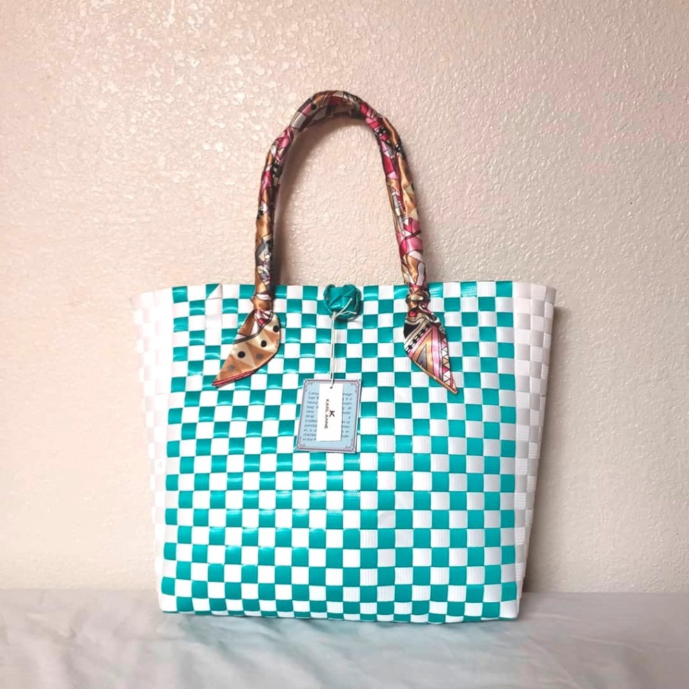 Handmade Checkered Design Tote Bags